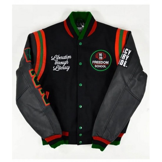 1619 Freedom School Motto 2.0 Varsity Jacket