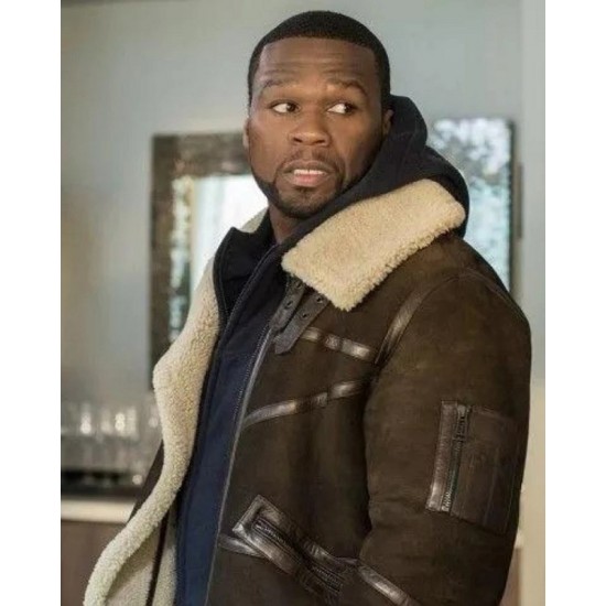 50 Cent Aviator Shearling Jacket