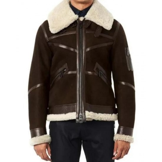 50 Cent Aviator Shearling Jacket