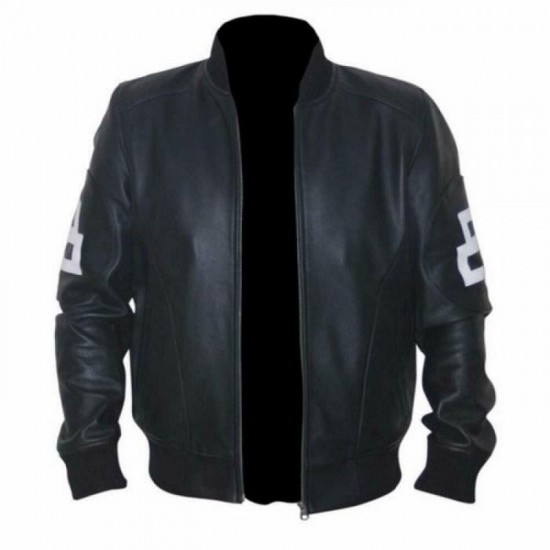 8 Ball Men's Pointed Collar Michael Hoban Black Leather Jacket