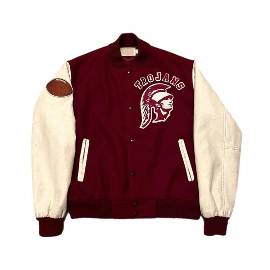 80’s USC Trojans Maroon and White Varsity Jacket