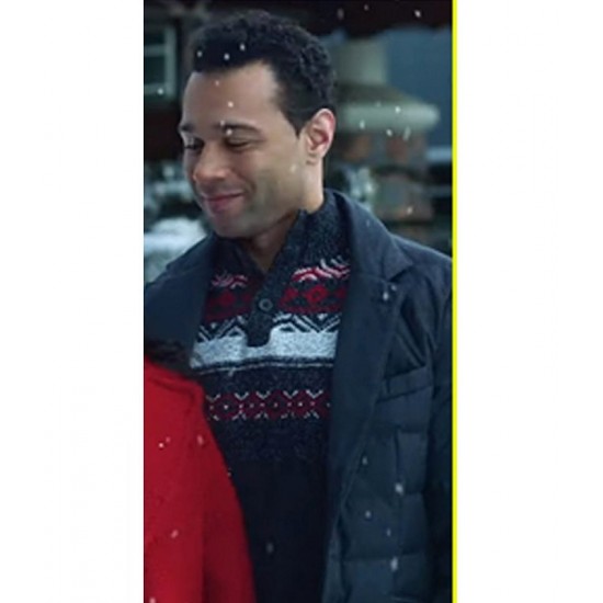 A Christmas Dance Reunion Corbin Bleu Black Puffer Jacket