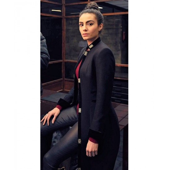 A Discovery of Witches Aiysha Hart Black Wool Coat