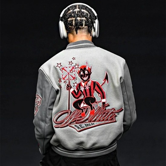 AC Milan Grey Varsity Jacket