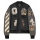 Off White AC Milan Varsity Bomber Off White Jacket