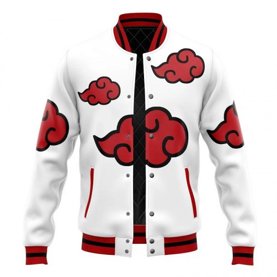 Akatsuki White Pattern Naruto Varsity Jacket