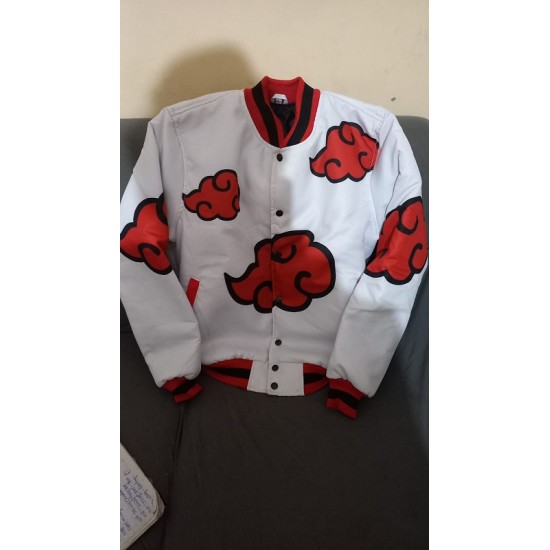 Akatsuki White Pattern Naruto Varsity Jacket