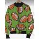 American Football Ball Pattern Mens Bomber Jacket