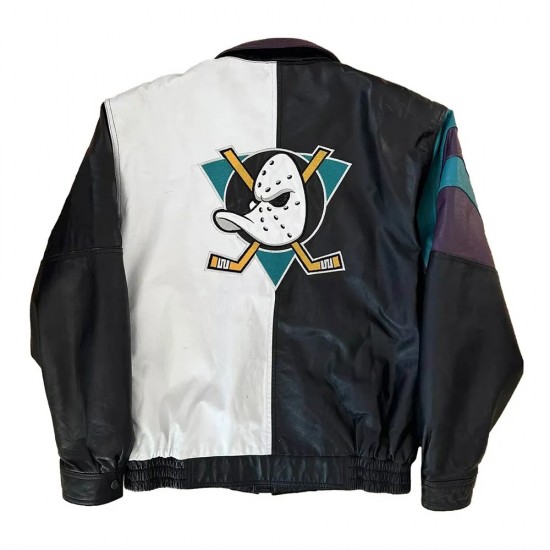 Anaheim Ducks Multi Color Leather Jacket