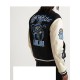 Appliqued Wool Blend Felt and Leather Varsity Bomber Jacket