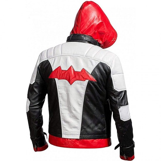 Arkham Knight White With Red Hooded Bat Style Vest and Jacket