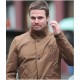 Arrow Season 2 Stephen Amell Brown Cotton Jacket