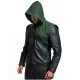 Arrow Stephen Amell Green Hooded Jacket with Quiver Costume