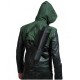 Arrow Stephen Amell Green Hooded Jacket with Quiver Costume