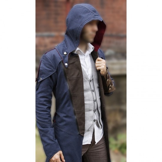 Assassin's Creed Unity Arno Victor Dorian Denim Cosplay Hoodie Coat