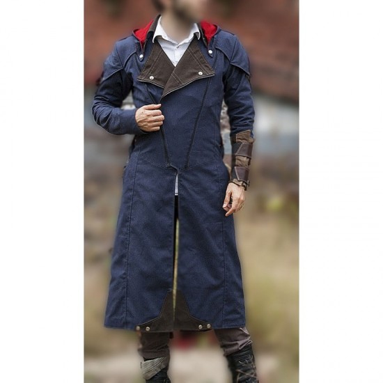 Assassin's Creed Unity Arno Victor Dorian Denim Cosplay Hoodie Coat