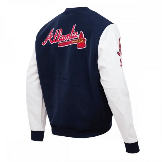 Atlanta Braves Classic Navy Blue Wool Varsity Jacket