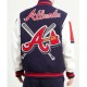 Atlanta Braves Mash Up Navy and White Varsity Jacket