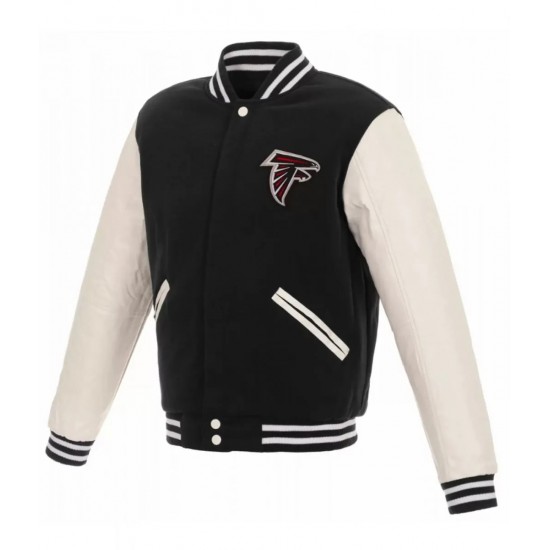 Atlanta Falcons Letterman White and Black Jacket