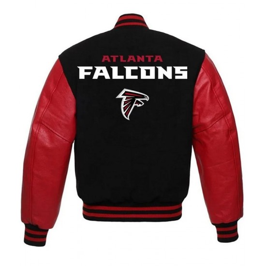 Atlanta Falcons Red and Black Varsity Jacket