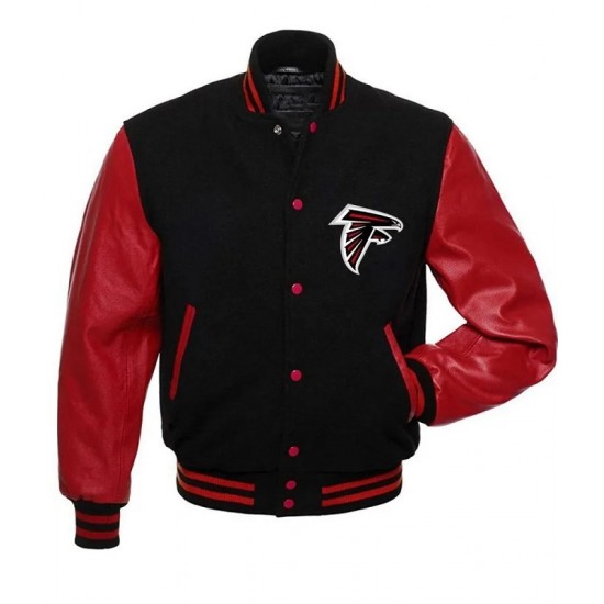 Atlanta Falcons Red and Black Varsity Jacket