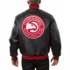 Atlanta Hawks Black Leather Varsity Jacket