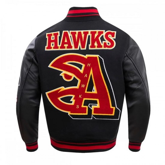 Atlanta Hawks Mash Up Logo Wool Varsity Jacket