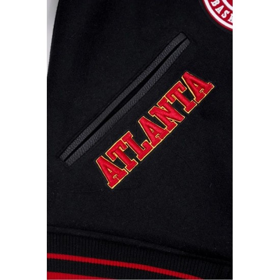 Atlanta Hawks Mash Up Logo Wool Varsity Jacket