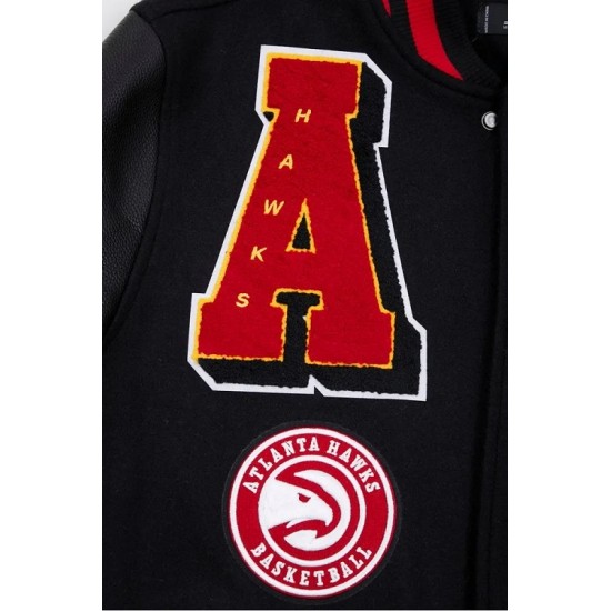 Atlanta Hawks Mash Up Logo Wool Varsity Jacket