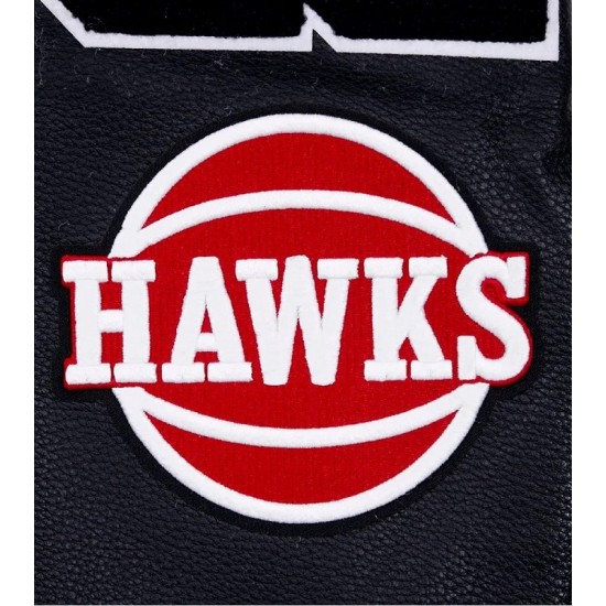 Atlanta Hawks Mash Up Logo Wool Varsity Jacket