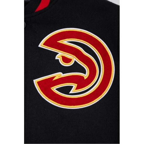 Atlanta Hawks Mash Up Logo Wool Varsity Jacket