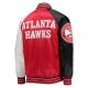 Atlanta Hawks Reliever Red/Black Satin Raglan Full-Snap Jacket