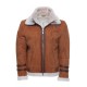 Aviator bomber Suede shearling jacket