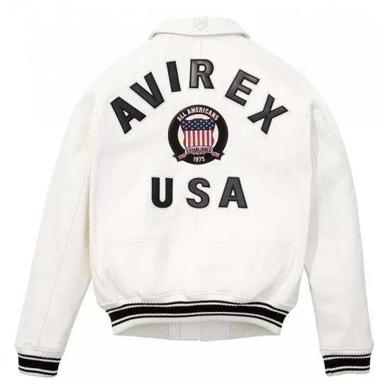 Avirex Limited Edition White Icon Croc Leather Jacket - Avirex Limited ...