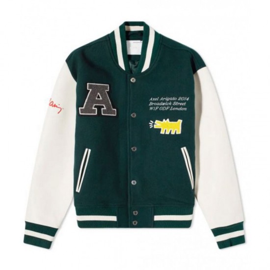 Axel Arigato Keith Haring Green Varsity Jacket