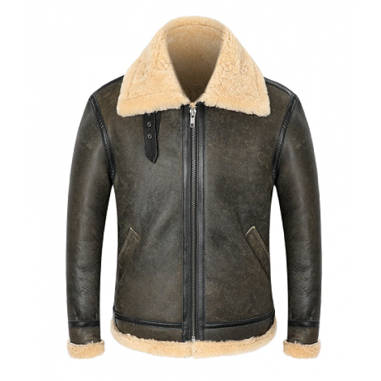 B-3 Leather Sheepskin Shearling Jacket