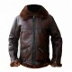 B3 Mens Aviator RAF Bomber Reddish Shaded Sheepskin Fur Leather Jacket