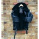 B3 Pilot Military Bomber Leather Jacket Black Real Leather R Fur Coat