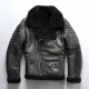 B3 Winter Leather Coat Mens Genuine Cow Skin Real Fur Shearling Brown And Black Leather Jacket Mens