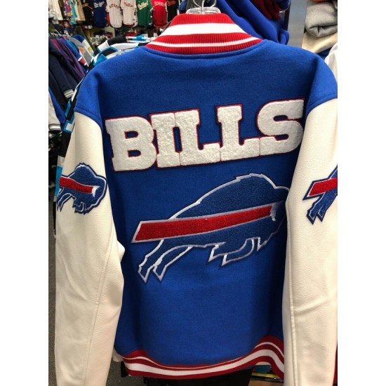 BUFFALO BILLS MENS NFL Mash Up Mens ROYAL BLUE Varsity Jacket