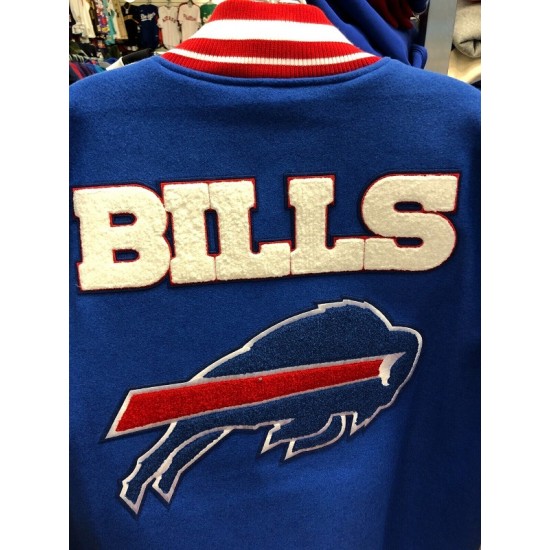 BUFFALO BILLS MENS NFL Mash Up Mens ROYAL BLUE Varsity Jacket