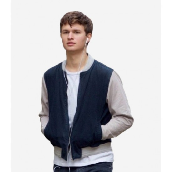 Baby Driver Ansel Elgort Varsity Bomber Jacket