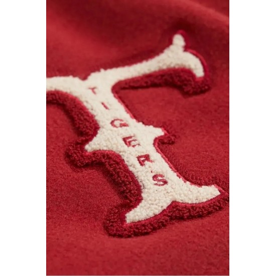 Baseball Embroidered Red Tigers Wool Varsity Jacket