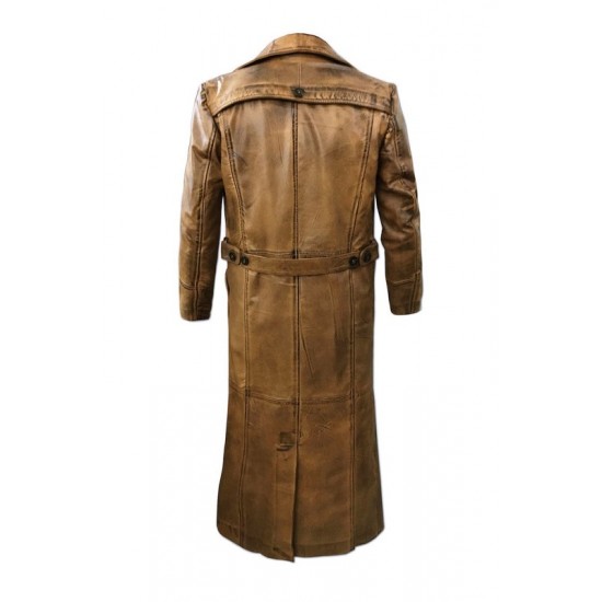 Bat-man Knightmare Dawn of Justice Brown Leather Long Trench Coat