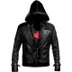 Batman Arkham Red Hood Leather Jacket with Leather Vest For Men