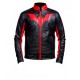 Batman Beyond Red Logo Black Leather Jacket