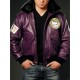 Batman Joker Goon Bomber Purple Leather Jacket