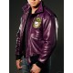 Batman Joker Goon Bomber Purple Leather Jacket