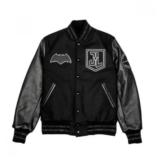 Batman Justice League Black Varsity Jacket