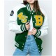 Baylor Collegiate University Green and White Varsity Jacket